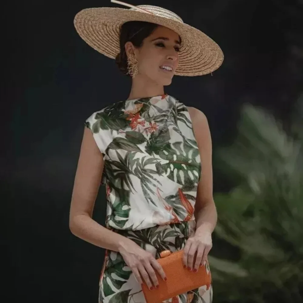 ZARA TROPICAL PRINT MIDI DRESS SIZE S - Picture 4 of 13